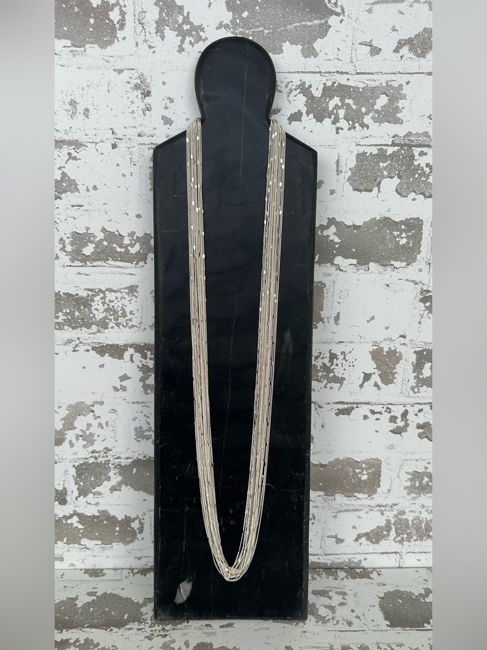 Vintage The Limited Multi-Strand Silver Beaded Layered Necklace